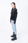 Velour Hoodie in Black HOODIE ATTIR-WOMEN