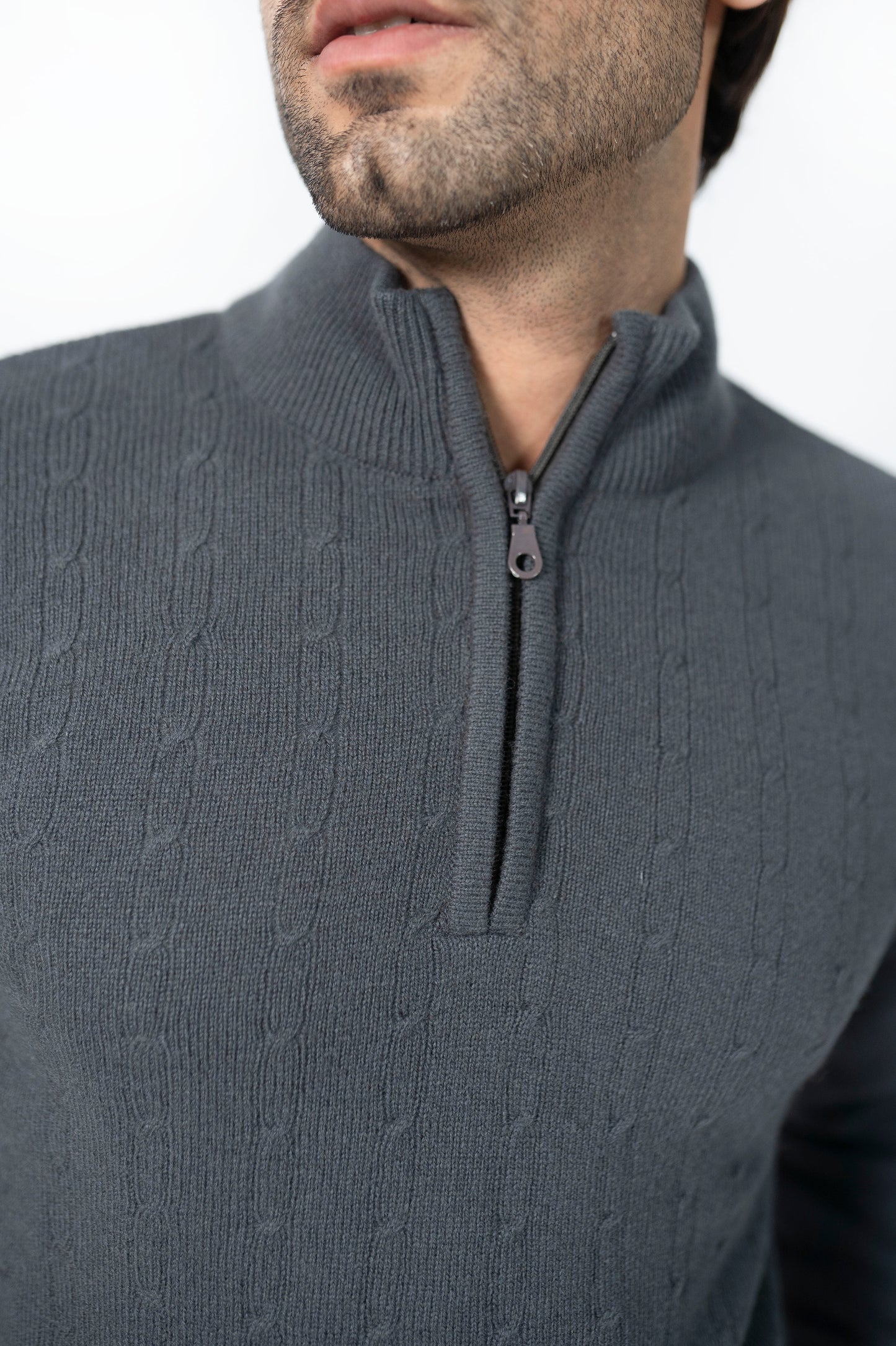 100% Lambs Wool Sweater in Charcoal