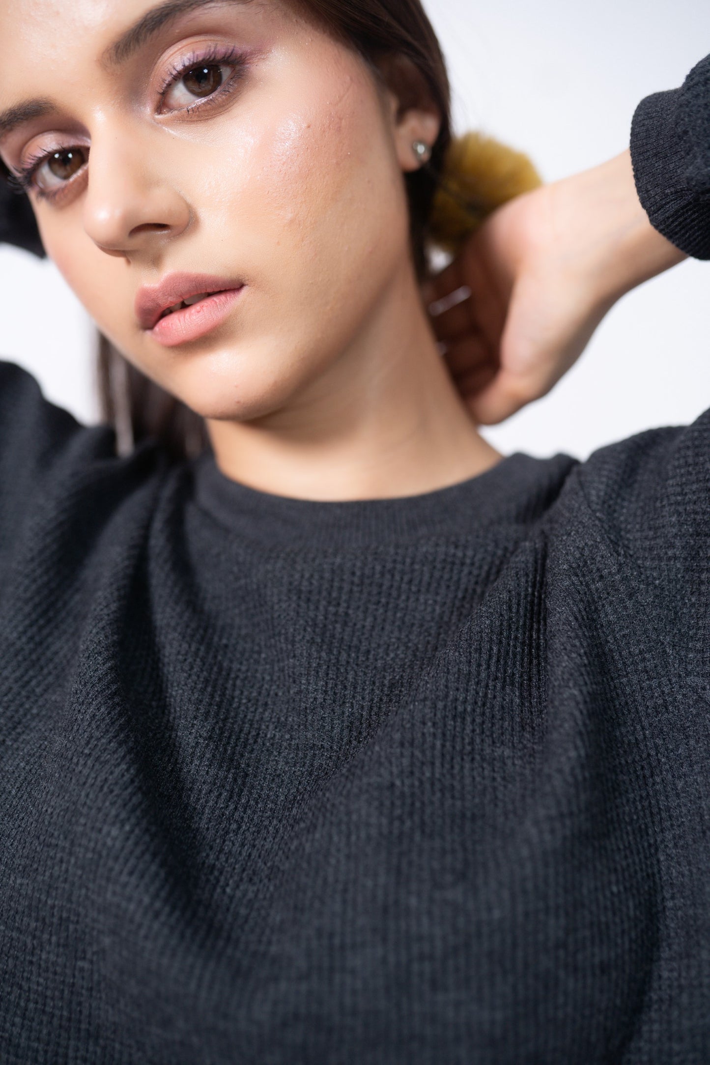 Waffle Sweatshirt in Charcoal