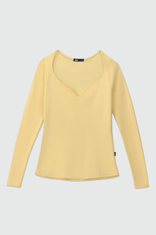 Sweetheart Neck Top in Butter Yellow