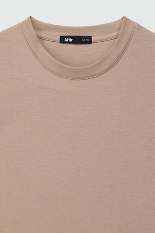 Sleeveless Sleek T-shirt in Beige