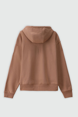Bulky Zip-up Hoodie in Dark Nude