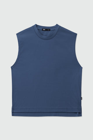 Sleeveless Sleek T-shirt in Steel Blue