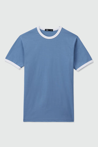 Contrast Trims T-shirt in Sky Blue