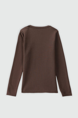 Lace Layer Square Neck Top in Wood Brown