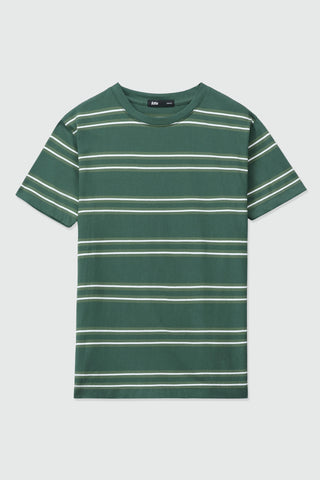 Cotton T-shirt in Green Stripes