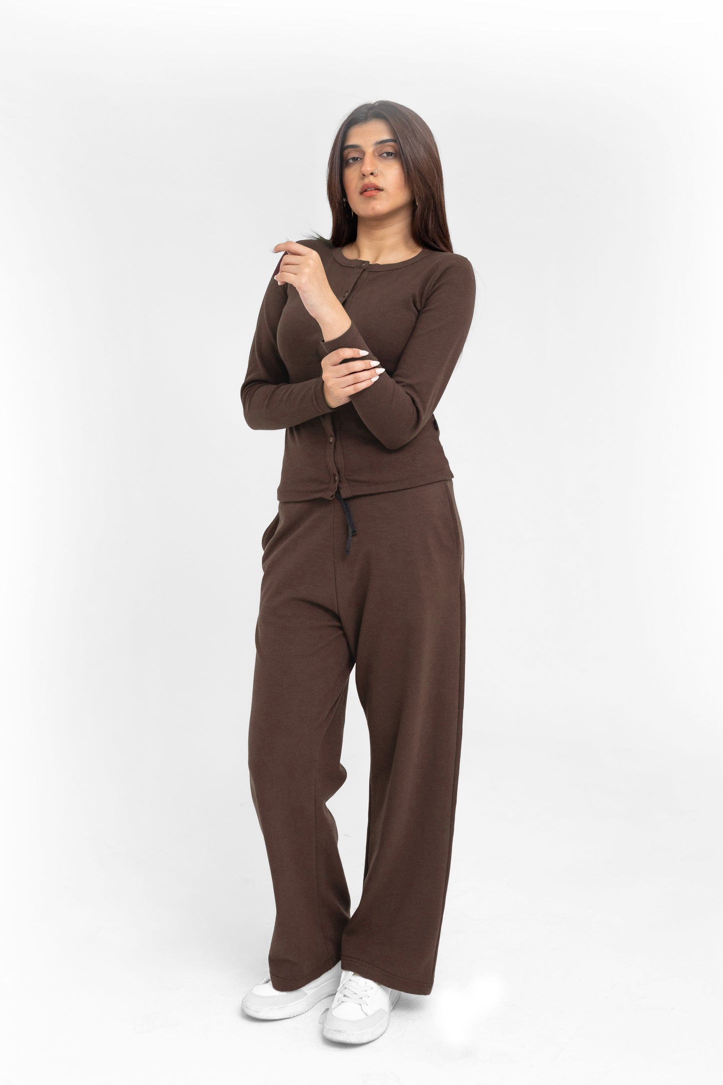 Stretchy Co-ord Set in Brown