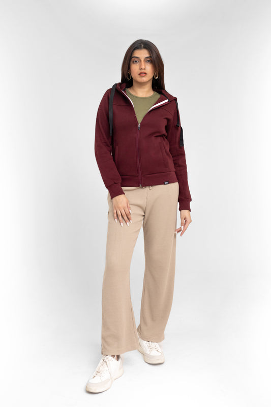 Supersoft Zip-up Hoodie in Maroon