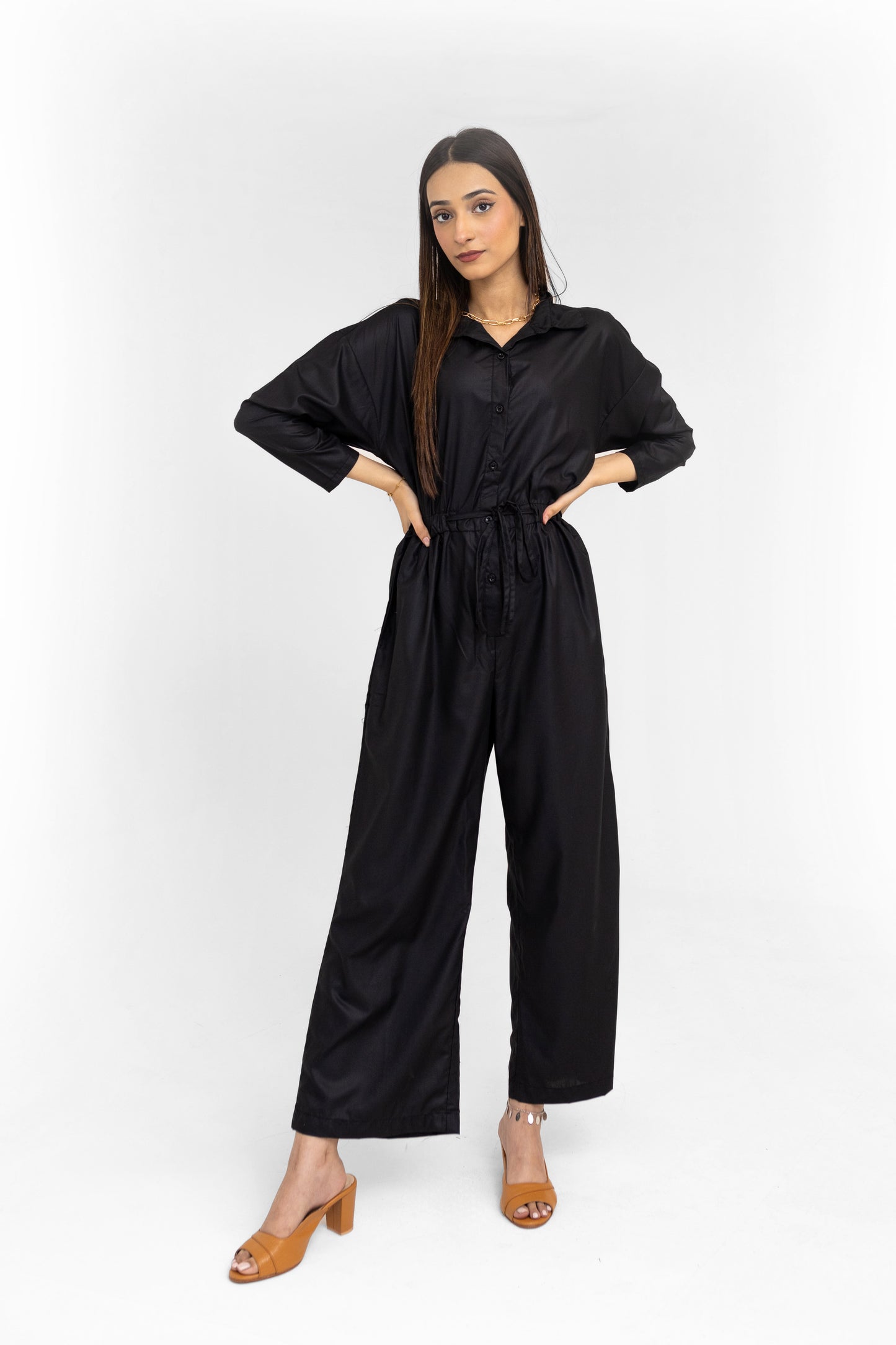 Wide-leg Jumpsuit in Black