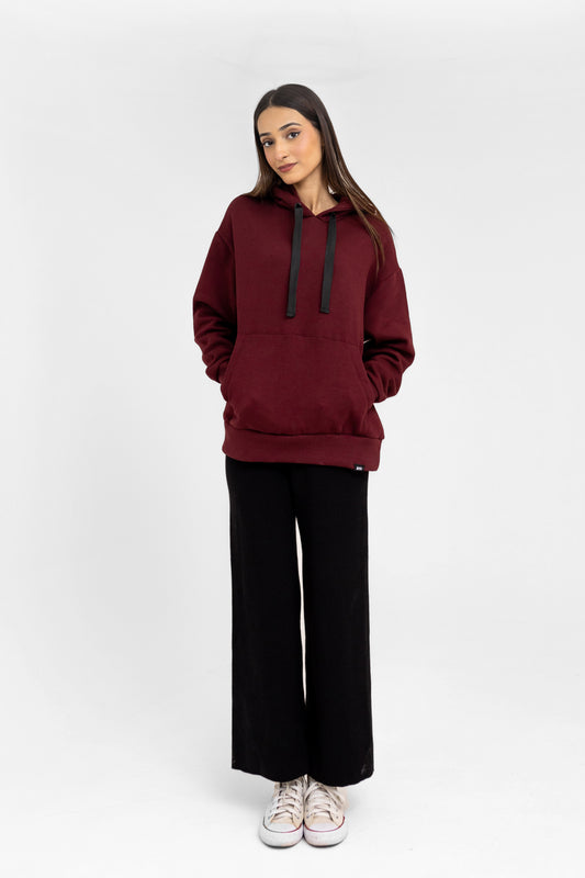 Supersoft Oversized Hoodie in Maroon