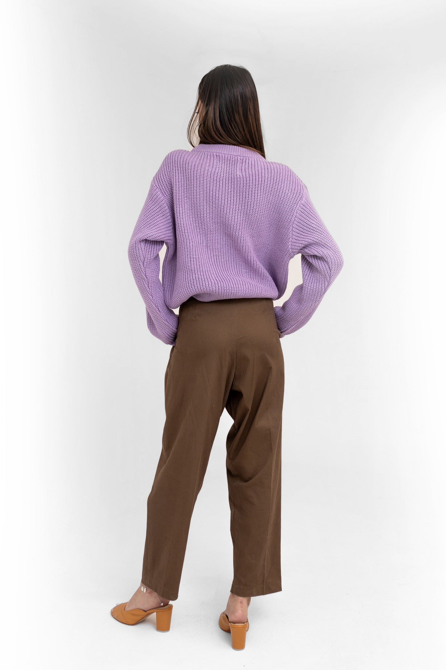 High-waist Straight-leg Pant in Sand