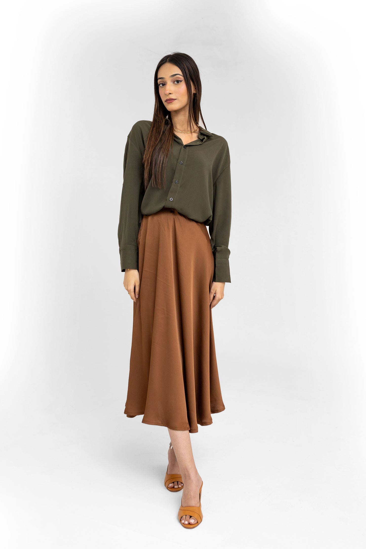 Oversize-fit Shirt in Moss Green