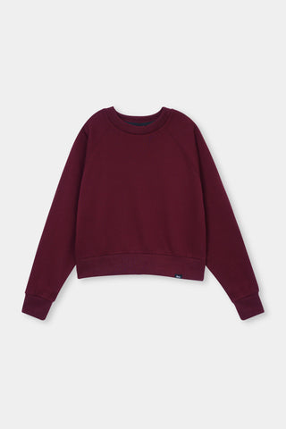 Boxy Raglan Sweatshirt in Maroon