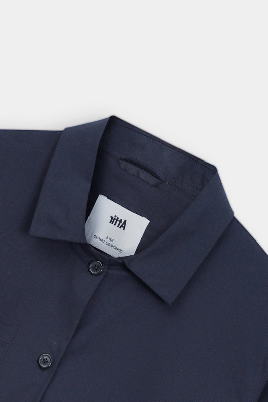 Twill Overshirt in Navy