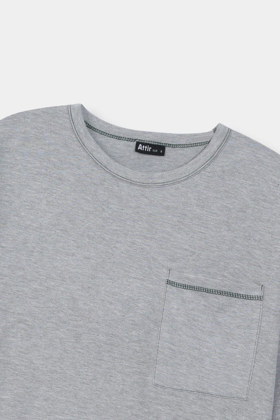 Contrast-Stitch Oversized T-shirt in Green