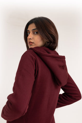 Supersoft Zip-up Hoodie in Maroon