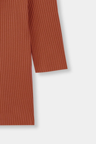 Ribbed Square Top in Florescent Orange