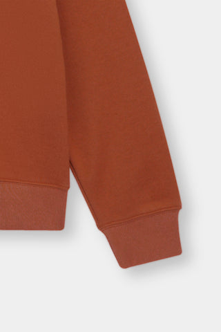 High Mock Oversized Sweat  in Rust Orange