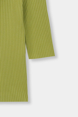 Ribbed Square Top in Lime