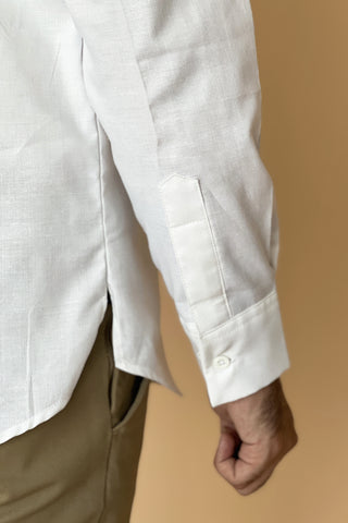 Stand-up Collar Shirt in White