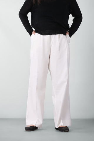 Wide-leg Pleated Pants in White