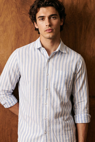 Stripe Button Down Shirt in Blue
