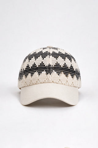 Crochet Panel Baseball Cap / OFF WHITE CAP ATTIR-UNISEX