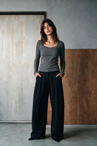 Lace-detail Top TOP ATTIR-WOMEN
