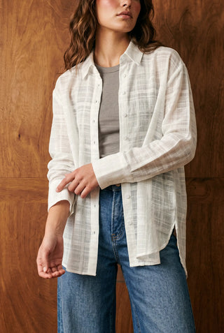 Textured Sheer Shirt in White