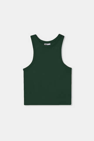Rib-Knit Tank Top in Bottle Green