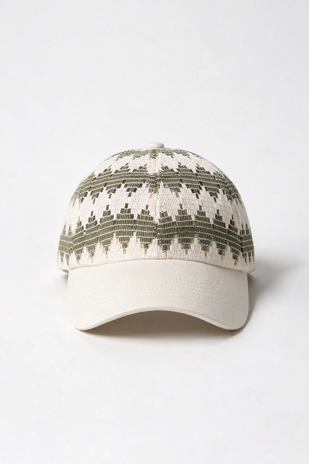 Crochet Panel Baseball Cap / OLIVE CAP ATTIR-UNISEX