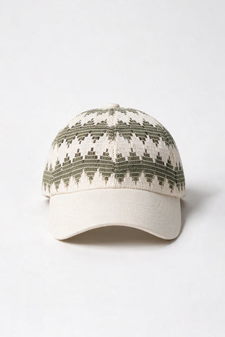 Crochet Panel Baseball Cap / OLIVE CAP ATTIR-UNISEX