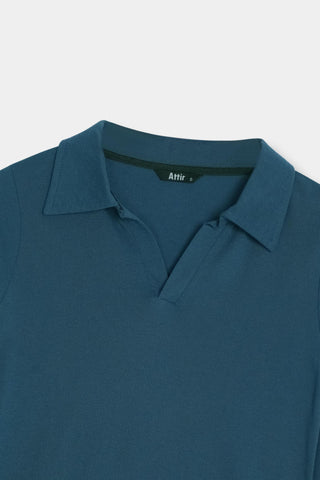 Revere Polo Top in Azure Blue