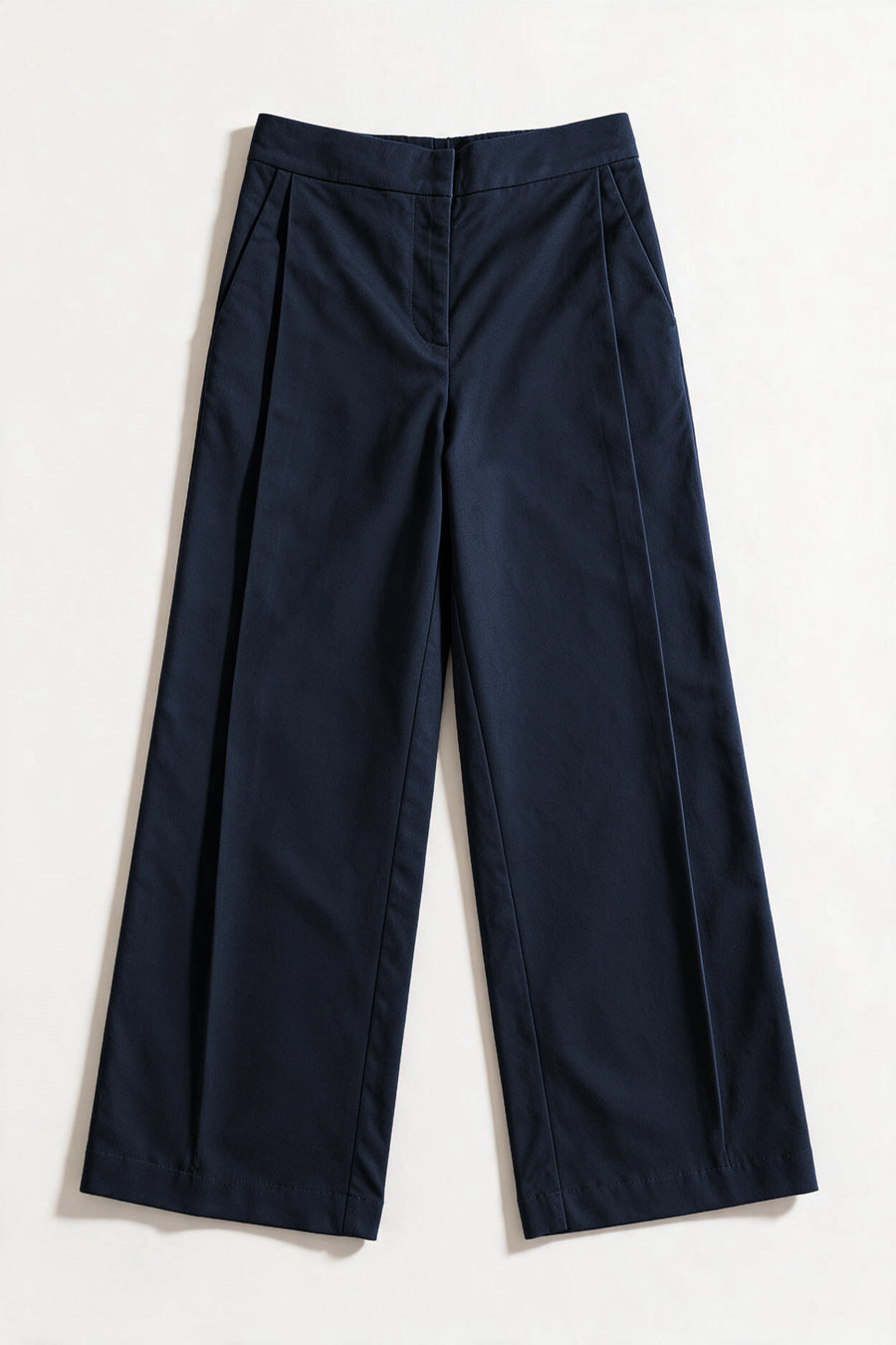 Reverse Pleated Twill Pants /  NAVY