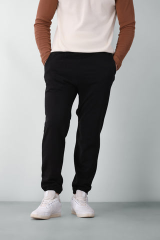 Relaxed-Fit Cotton Joggers in Black