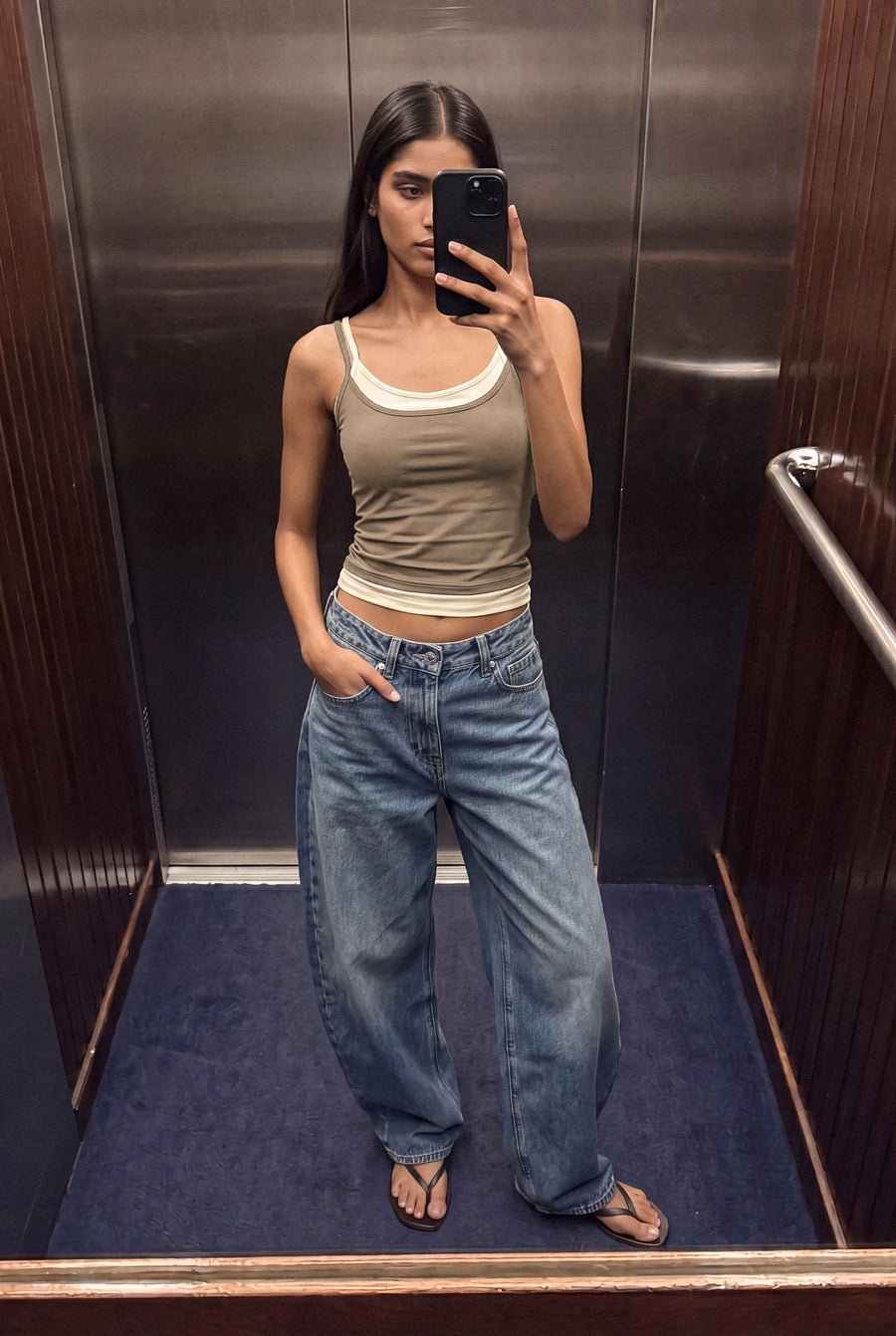 Double Layer Top in Khaki