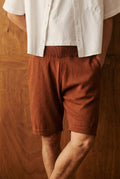 Knitted Shorts in Burnt Brown SHORT ATTIR-MEN