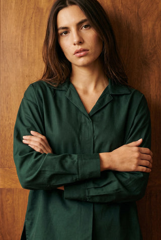 Pleated Co-ord Set in Bottle Green