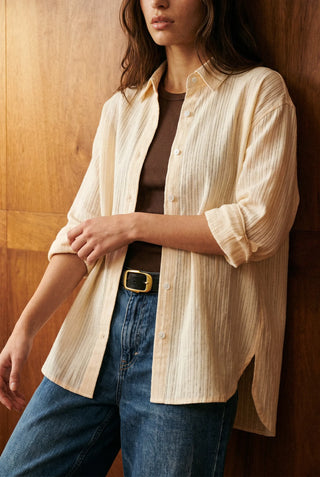 Pointelle Shirt in Cream
