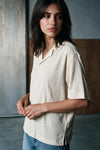 Smock Camp Collar Shirt / BEIGE SHIRT ATTIR-UNISEX