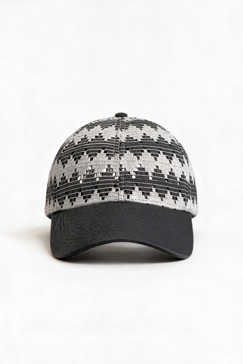 Crochet Panel Baseball Cap / GREY CAP ATTIR-UNISEX