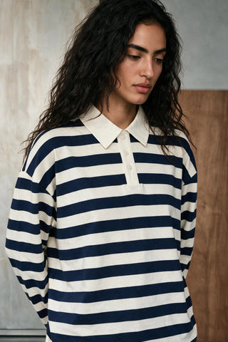 Striped Polo Shirt with Contrast Detail RUGBYPOLO ATTIR-UNISEX