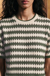 Crochet Knit Ringer Tee / OLIVE TEE ATTIR-WOMEN