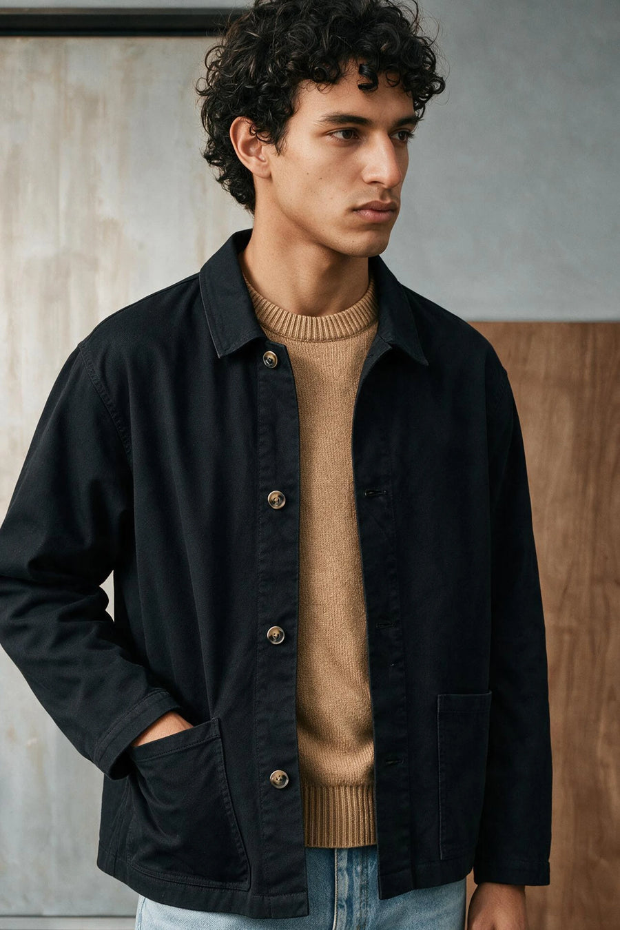 Everyday Twill Overshirt /  BLACK