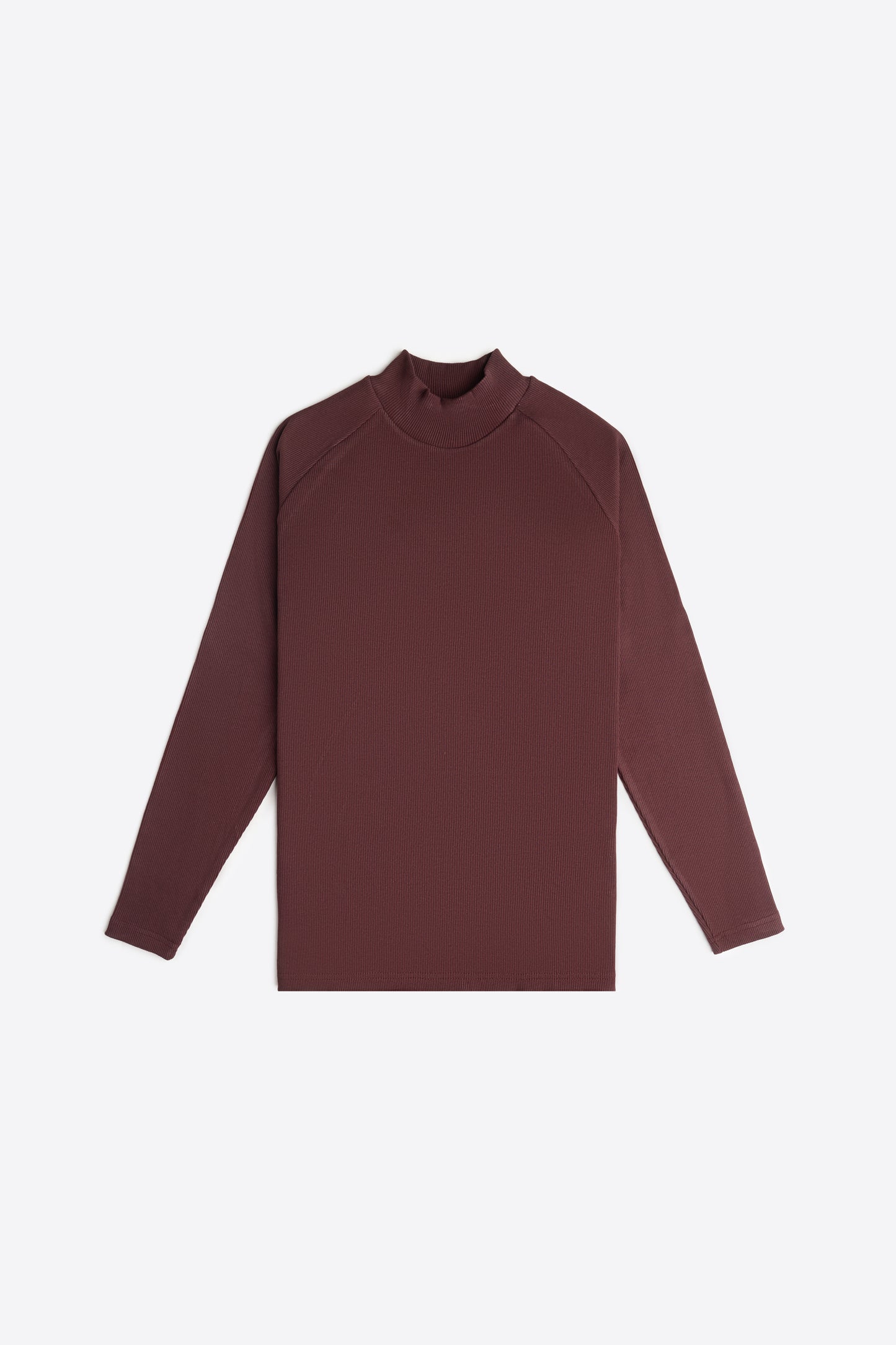 Mock Neck in Rosewood Maroon