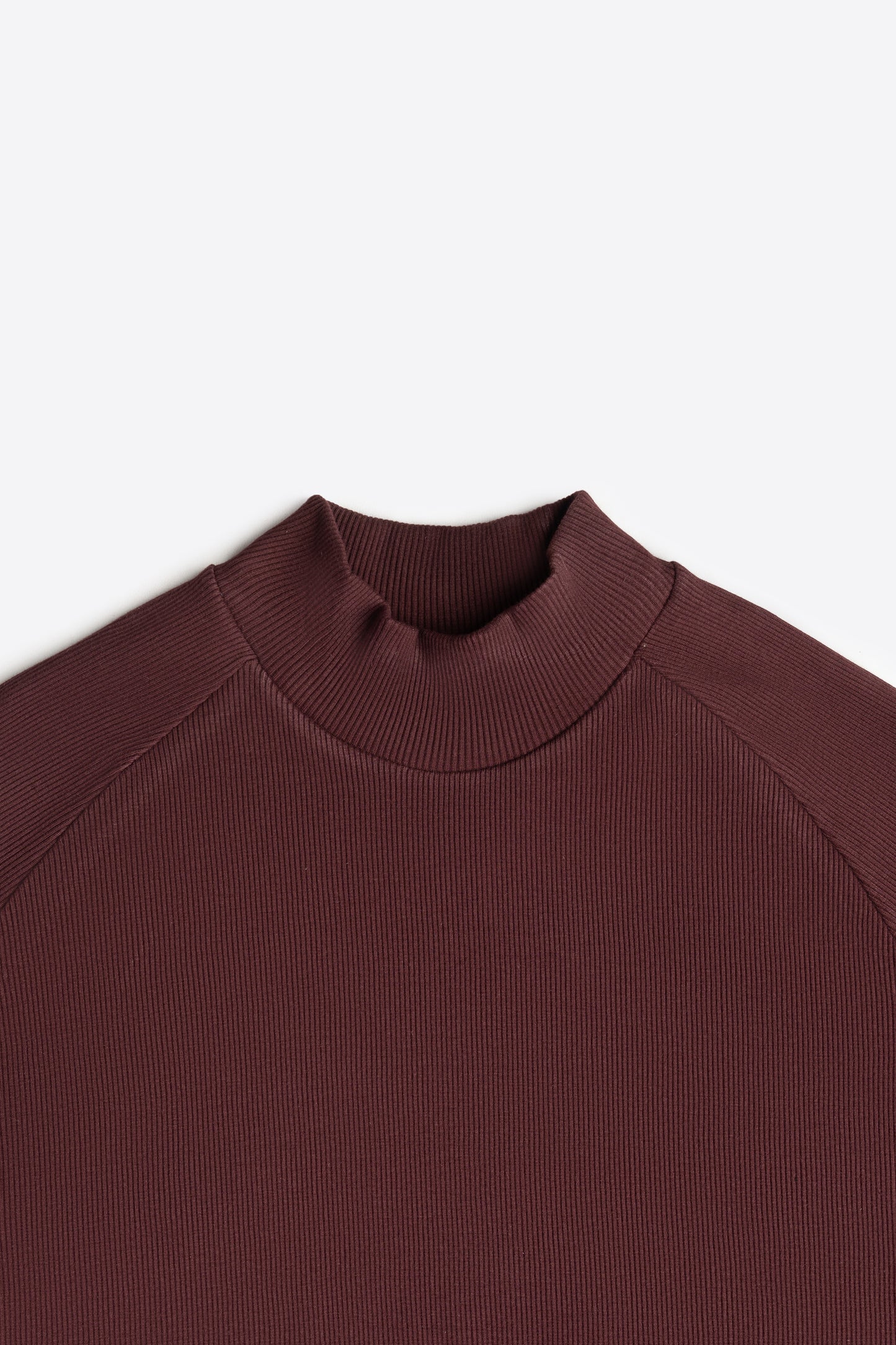 Mock Neck in Rosewood Maroon