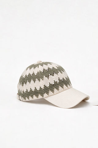 Crochet Panel Baseball Cap / OLIVE CAP ATTIR-UNISEX