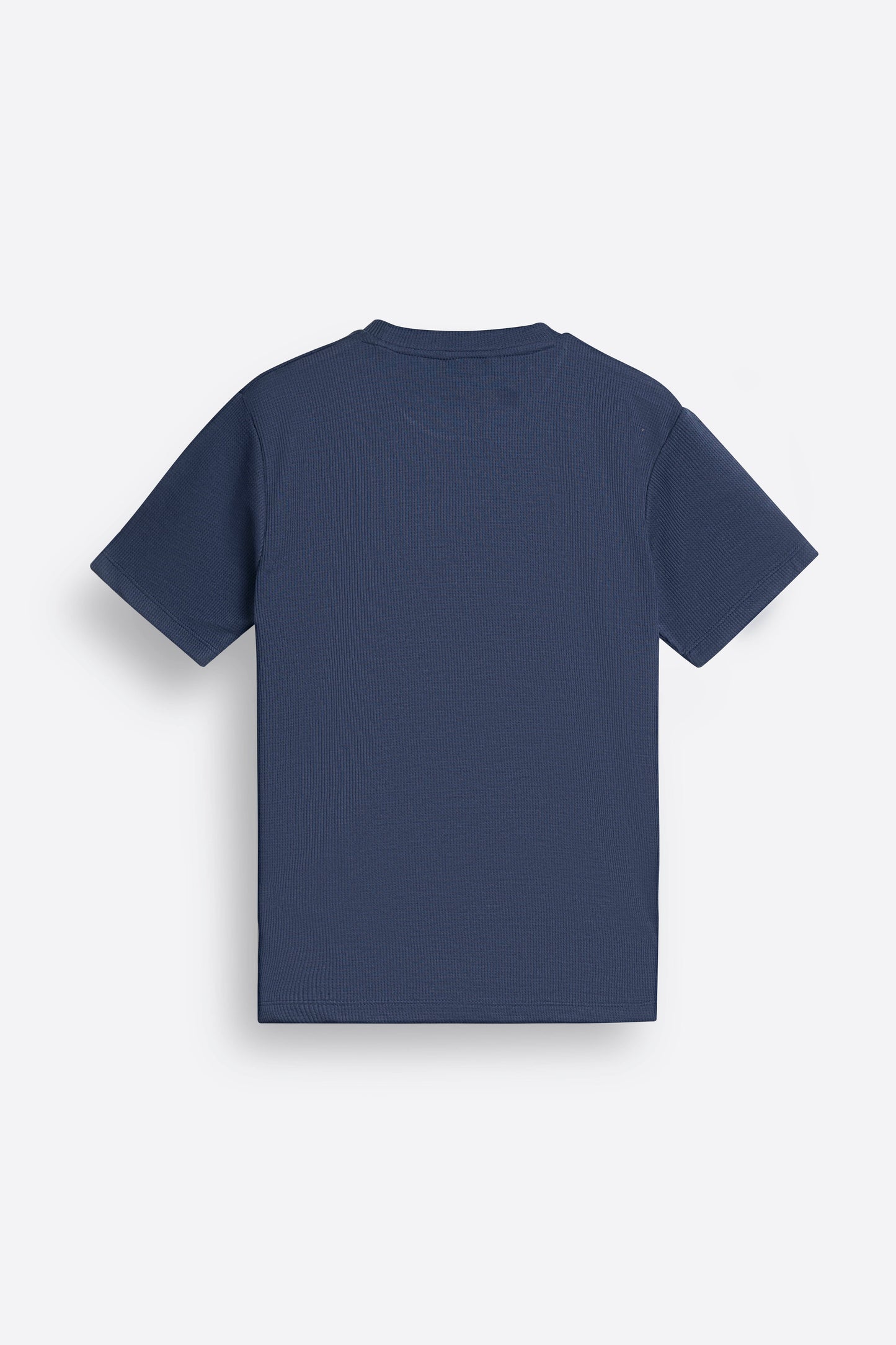 Textured-Knit T-shirt in Azure Blue