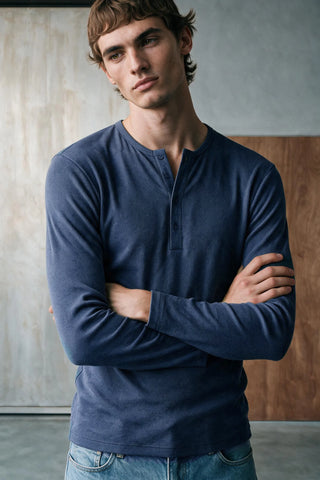 Rib-Knit Henley T-shirt HENLEY ATTIR-MEN