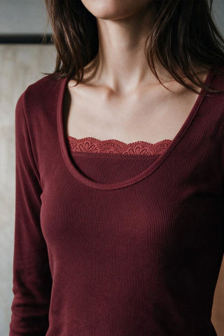 Lace-detail Top TOP ATTIR-WOMEN